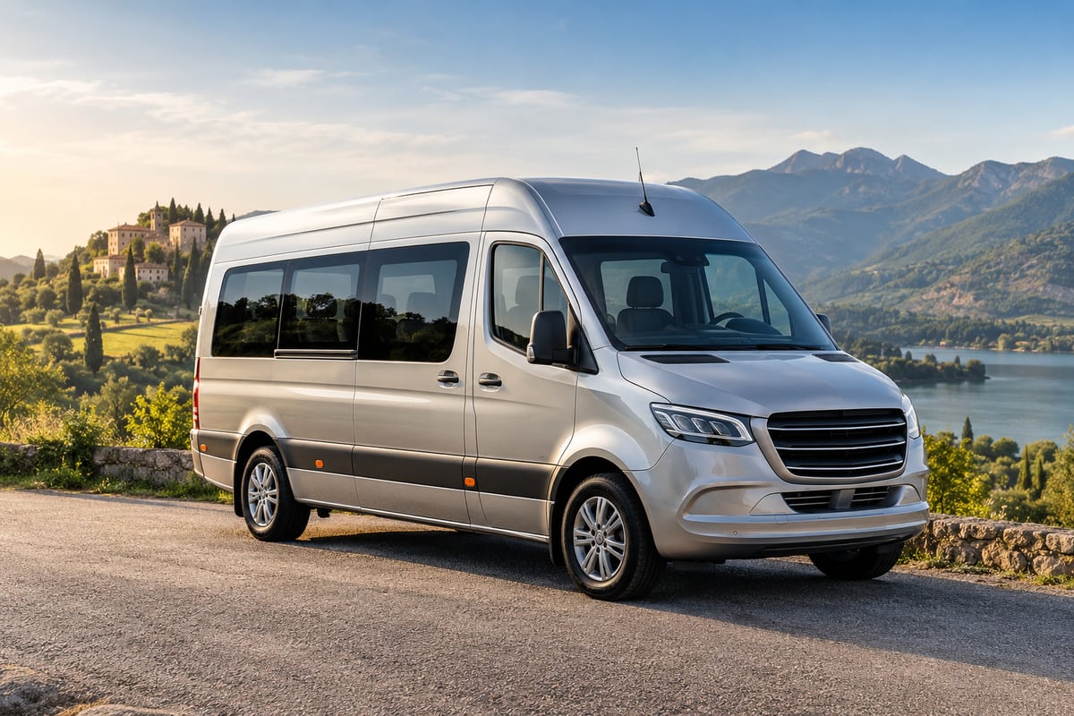 Microbuz modern pentru transport de persoane — imagine ilustrativă